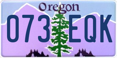 OR license plate 073EQK