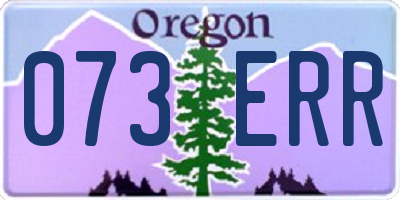 OR license plate 073ERR
