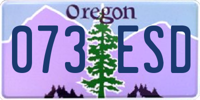 OR license plate 073ESD