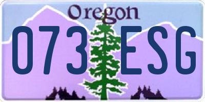 OR license plate 073ESG