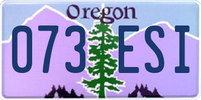 OR license plate 073ESI