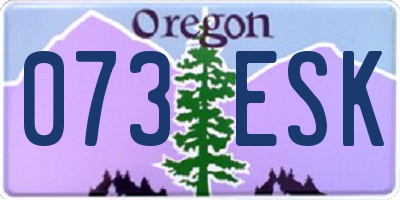 OR license plate 073ESK
