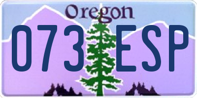OR license plate 073ESP