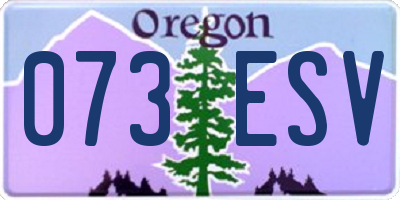 OR license plate 073ESV