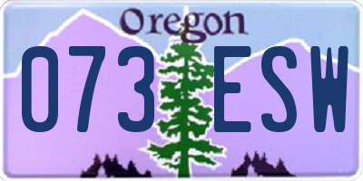 OR license plate 073ESW