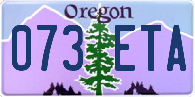 OR license plate 073ETA