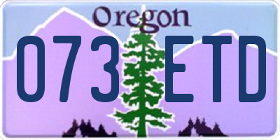 OR license plate 073ETD