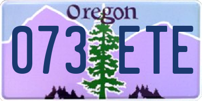 OR license plate 073ETE