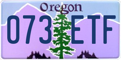 OR license plate 073ETF