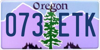 OR license plate 073ETK