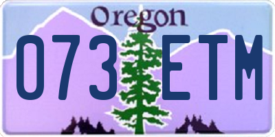 OR license plate 073ETM