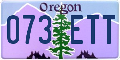 OR license plate 073ETT