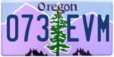 OR license plate 073EVM