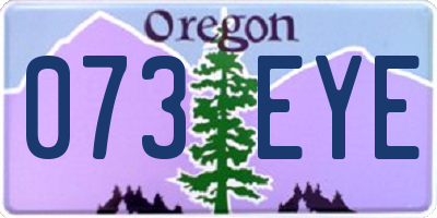OR license plate 073EYE
