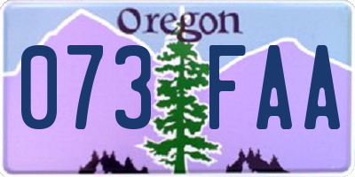 OR license plate 073FAA