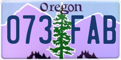 OR license plate 073FAB
