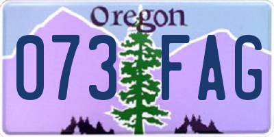OR license plate 073FAG