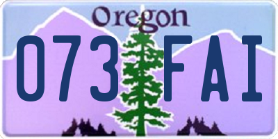 OR license plate 073FAI