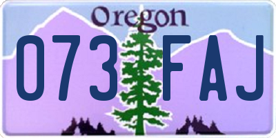 OR license plate 073FAJ