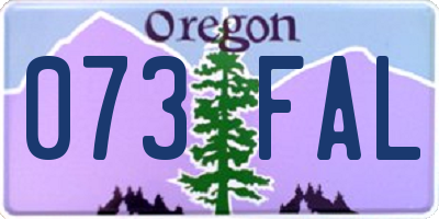 OR license plate 073FAL