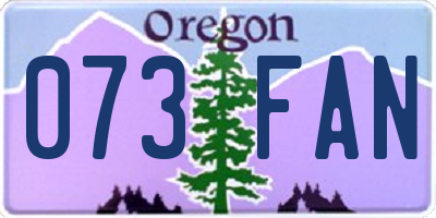 OR license plate 073FAN