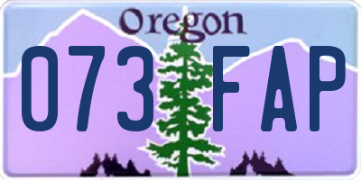 OR license plate 073FAP