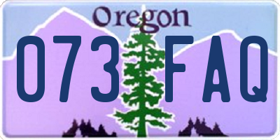 OR license plate 073FAQ