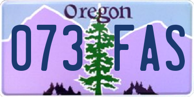 OR license plate 073FAS