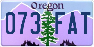OR license plate 073FAT