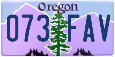 OR license plate 073FAV