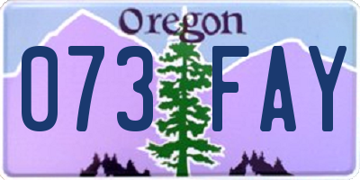 OR license plate 073FAY
