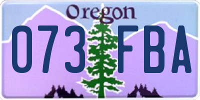 OR license plate 073FBA