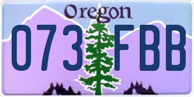 OR license plate 073FBB