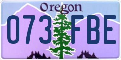 OR license plate 073FBE