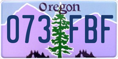 OR license plate 073FBF