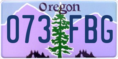 OR license plate 073FBG