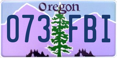 OR license plate 073FBI