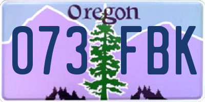 OR license plate 073FBK