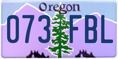 OR license plate 073FBL