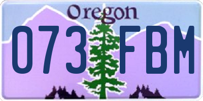 OR license plate 073FBM