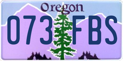 OR license plate 073FBS