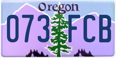 OR license plate 073FCB