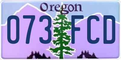 OR license plate 073FCD