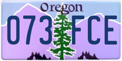 OR license plate 073FCE