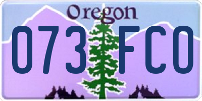OR license plate 073FCO