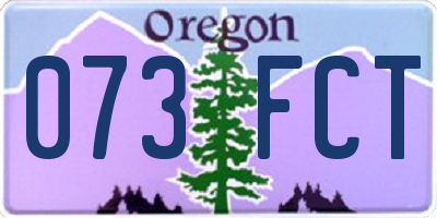 OR license plate 073FCT