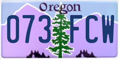 OR license plate 073FCW