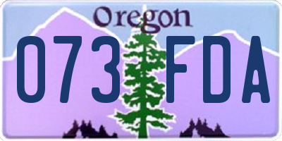 OR license plate 073FDA