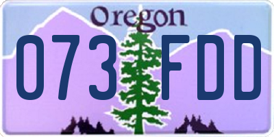 OR license plate 073FDD