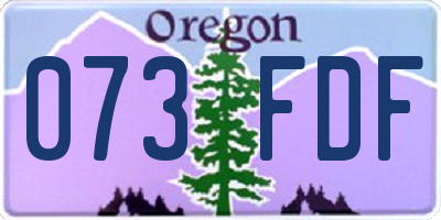 OR license plate 073FDF